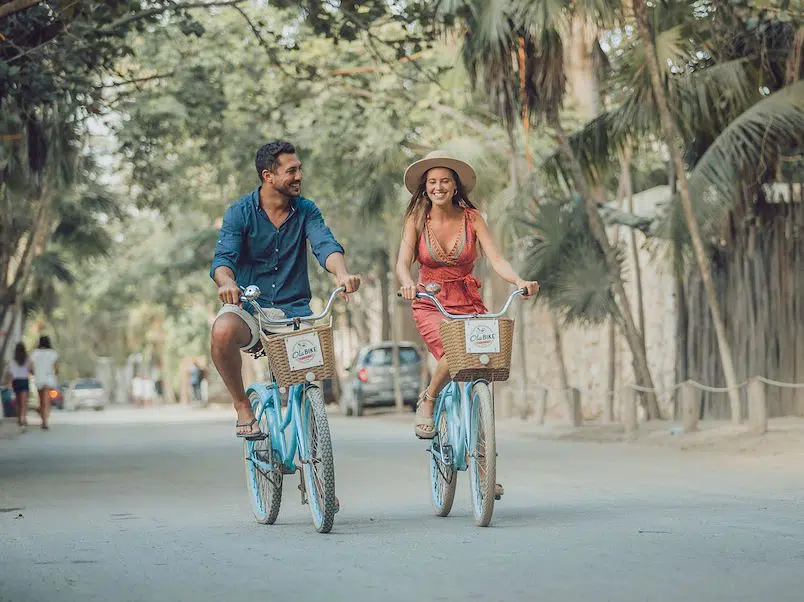 Bikes by the jungle road