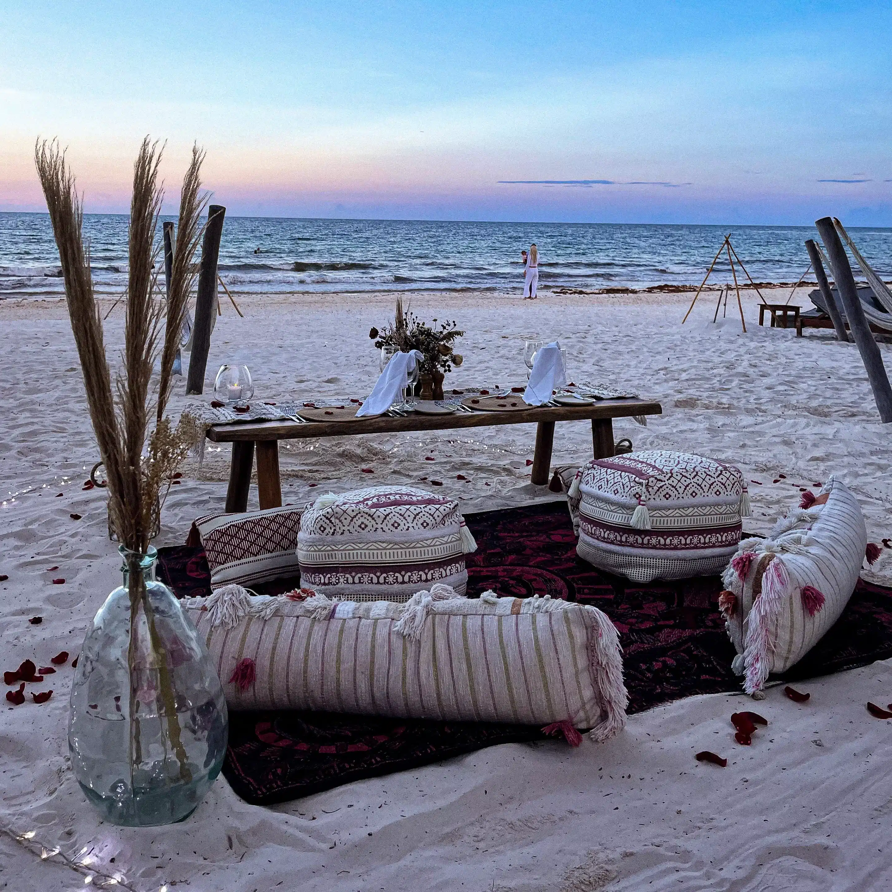 Barefoot dinner on the sand