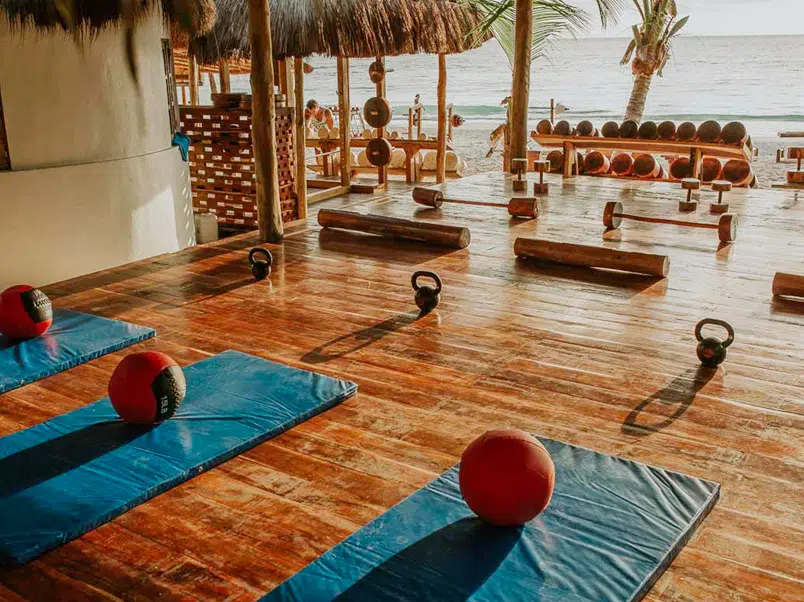 Tulum Jungle Gym — wood & stone equipment