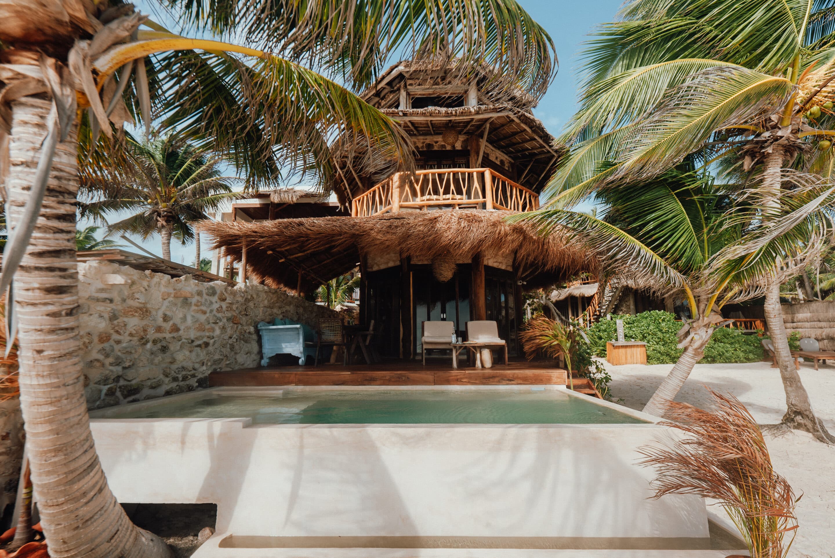 Casa Alaya — beachfront pool & palapa